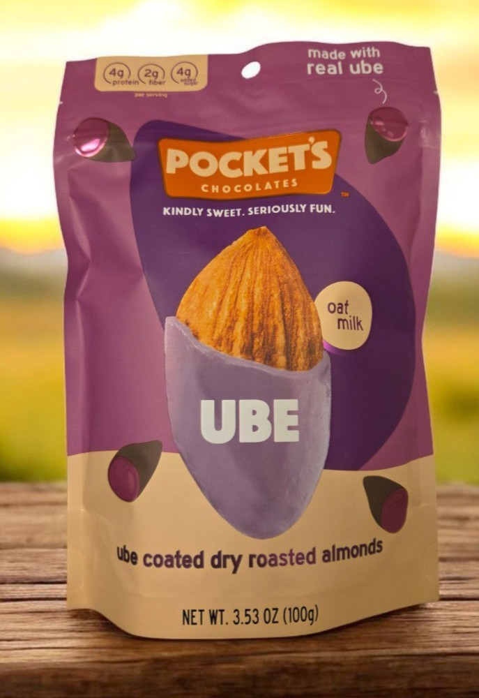 Pocket’s UBE Oat Milk Chocolate Coated Almonds Made with Real Ube * BB 10/2026 *