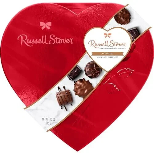 Russell Stover Assorted Milk & Dark Chocolates – 9 Flavor and 17 Pieces – 10 oz