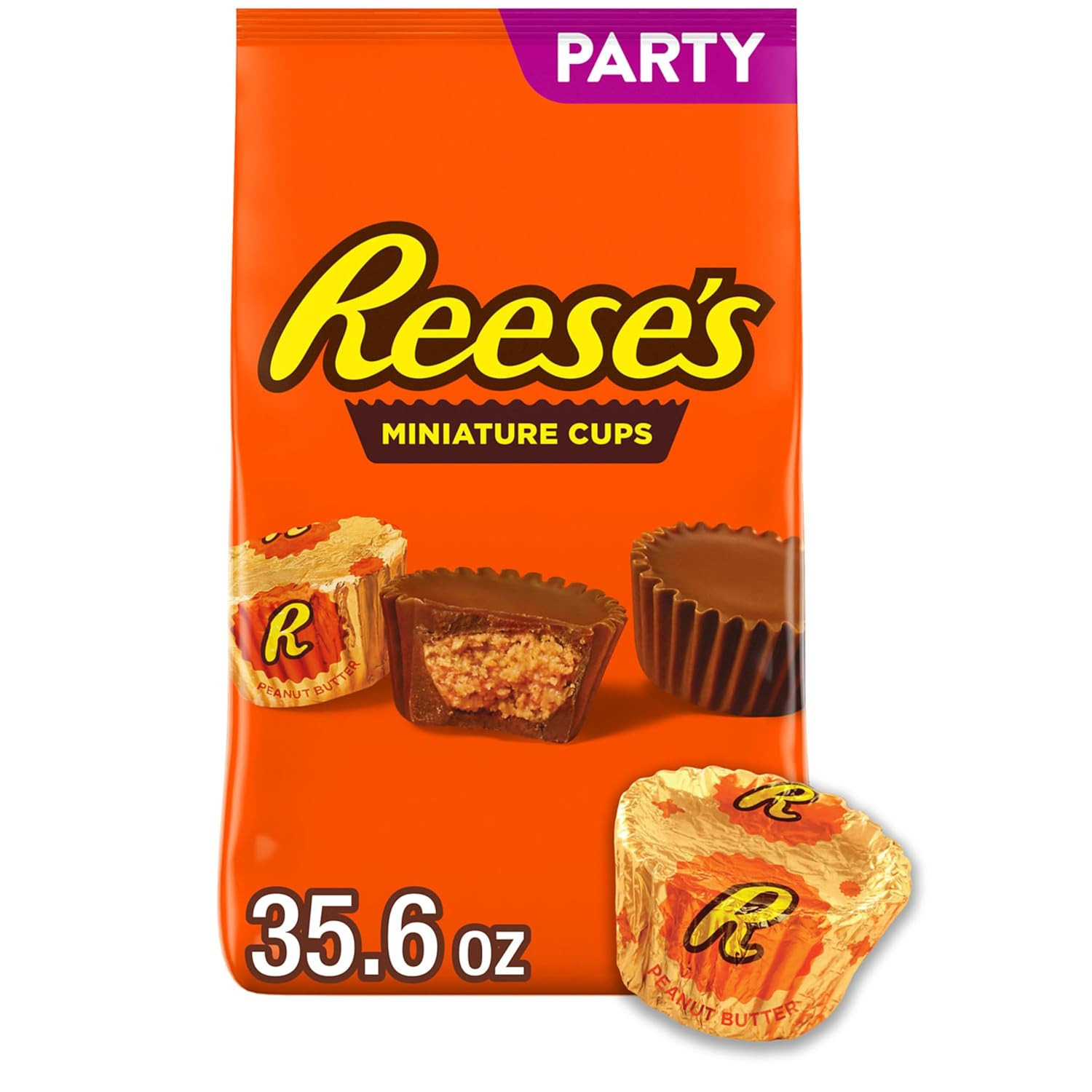 Miniatures Milk Chocolate Peanut Butter Cups, Candy Party Pack, 35.6 Oz
