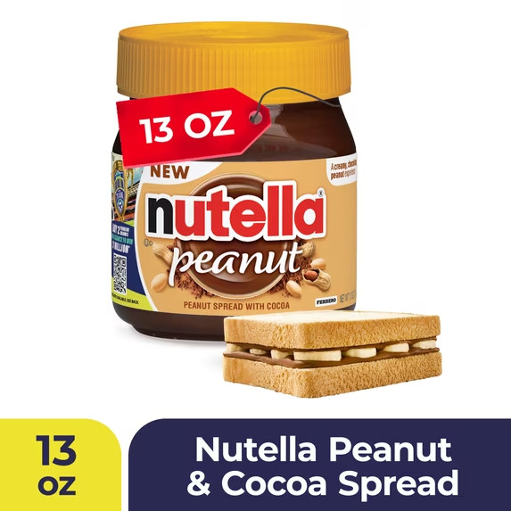 Nutella Peanut Spread With Cocoa, 13 oz…….