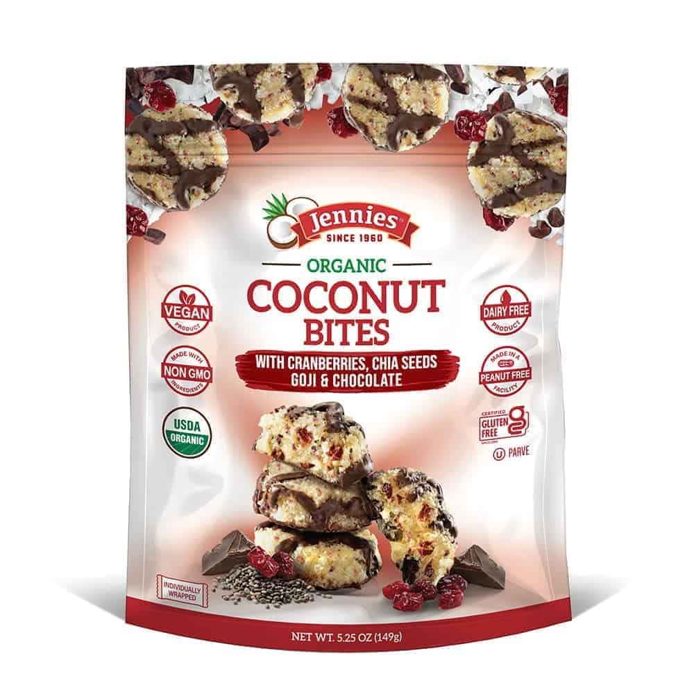 Organic Coconut Bites with Goji Chia 5.25oz Gluten Free 6 Packs