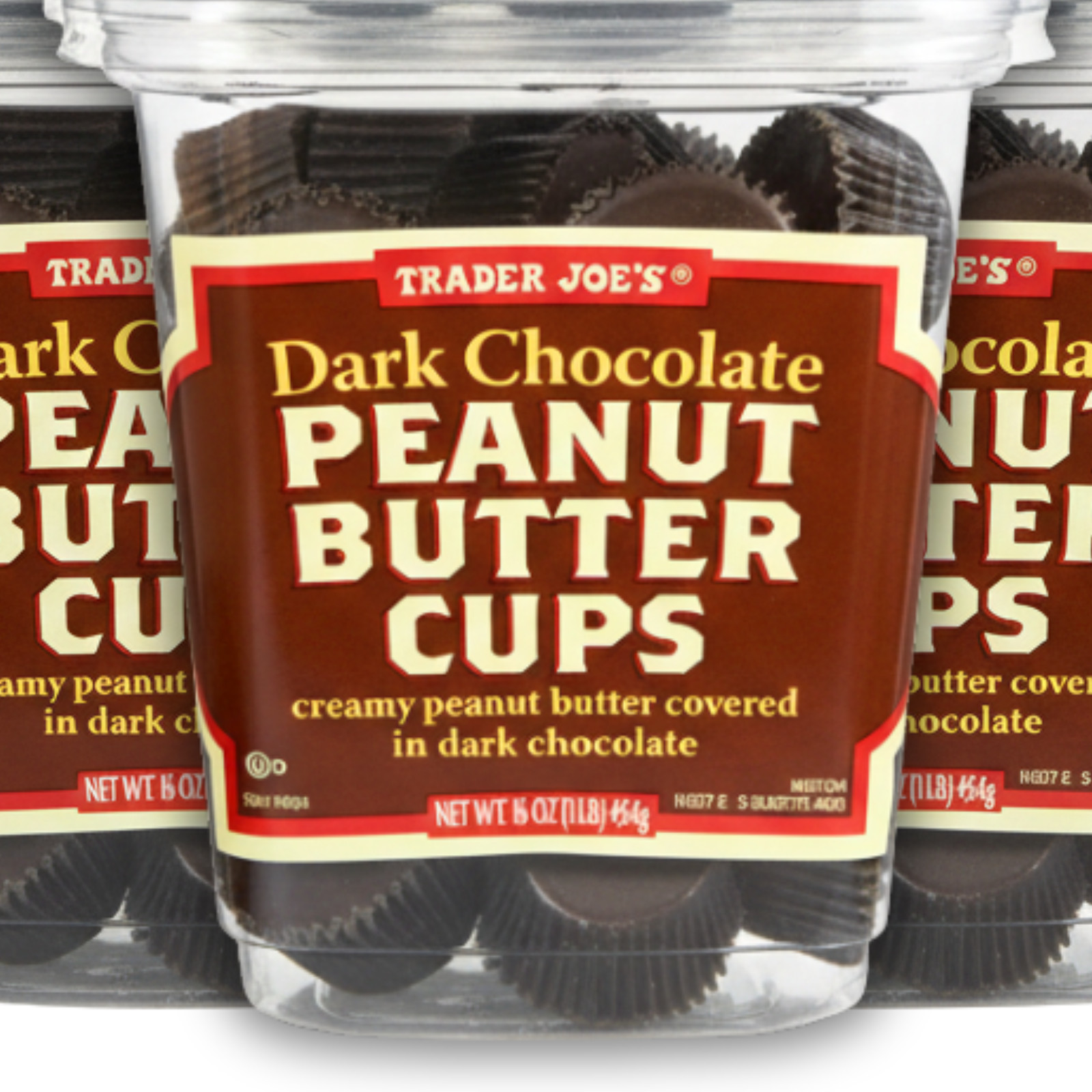 Trader Joe’s Peanut Butter Cups Dark Chocolate 16oz Each 3 PACK
