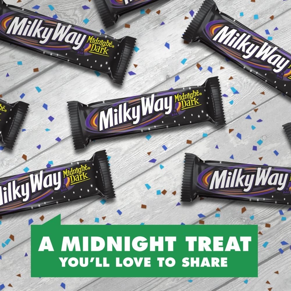 MILKY WAY Dark Chocolate Candy Bars, Midnight 1.76 Ounce (Pack of 24), dark