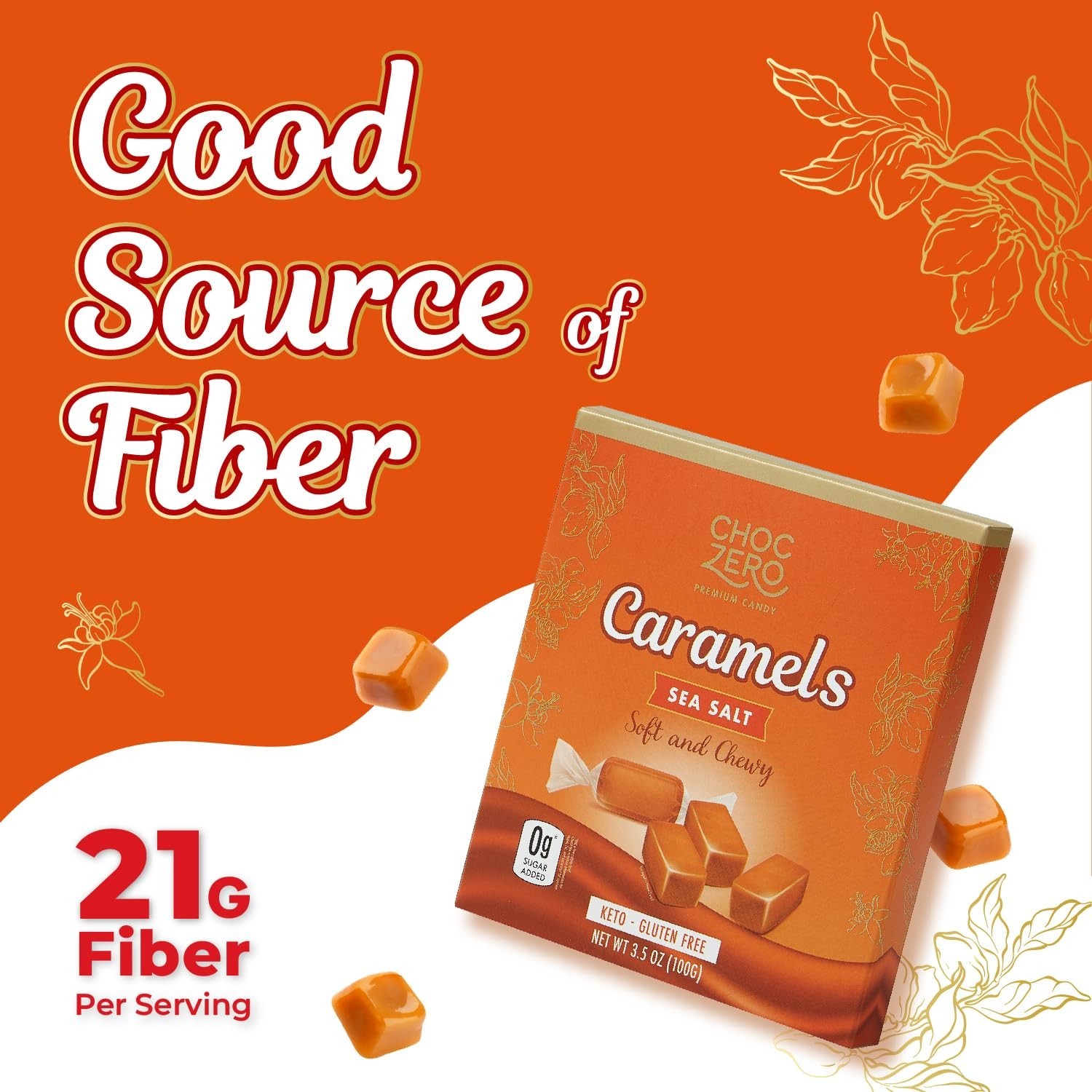 Caramels, Sea Salt, 9 oz (255 g)