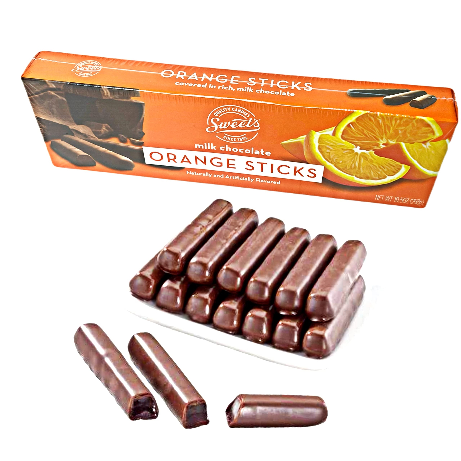 Gourmet Orange Chocolate Sticks Pack of 4 Gluten Free Kosher Candy Treats