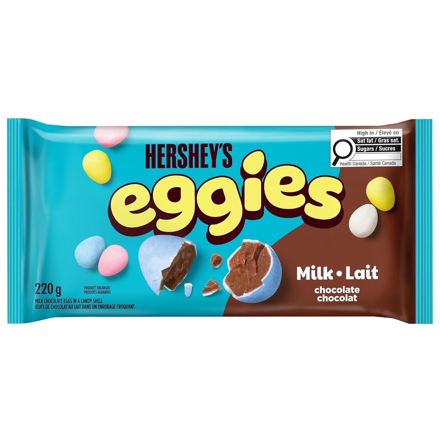 EGGIES Milk Chocolate Candy Coated Eggs, 220g