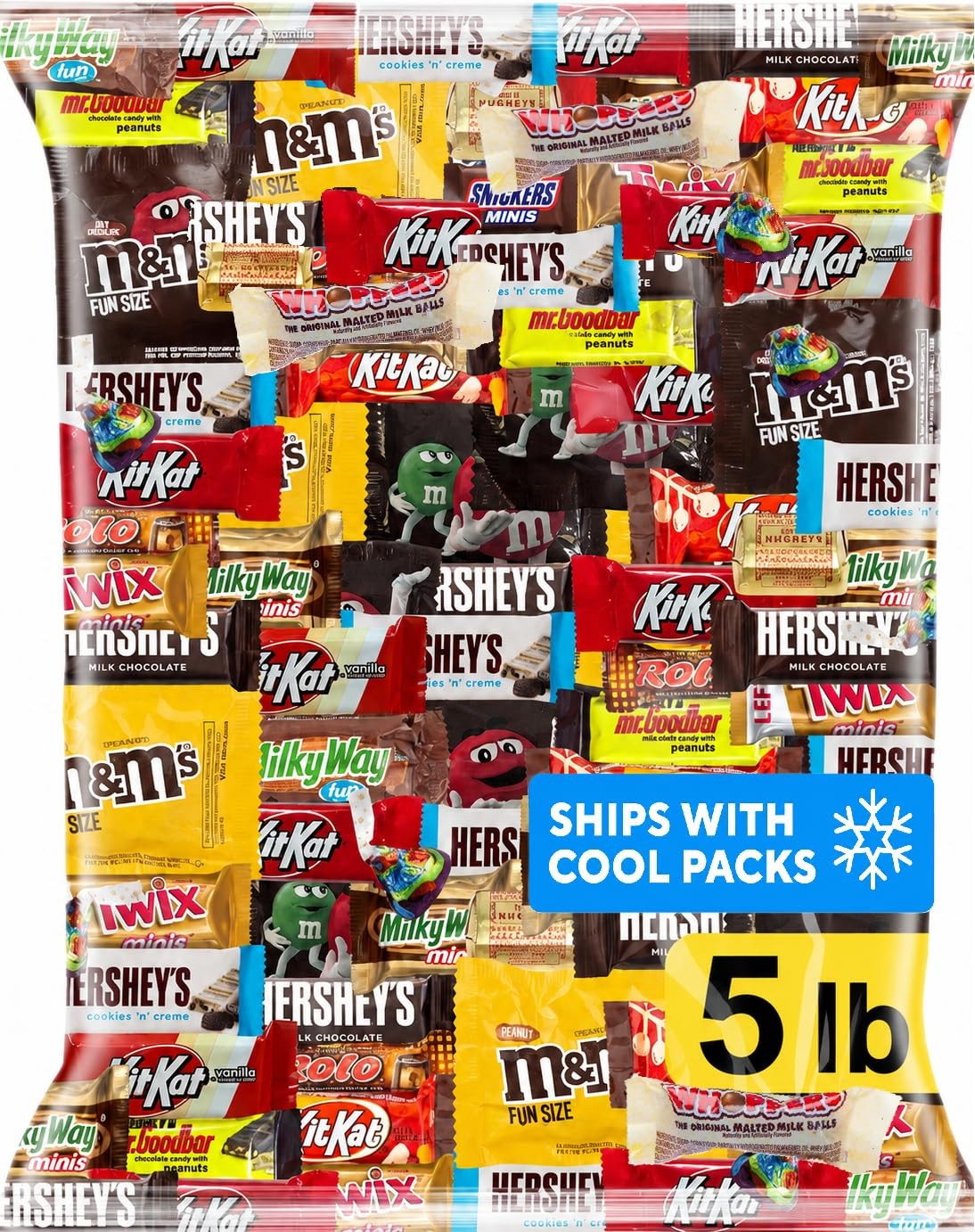 Chocolate Assorted Bulk Candy Variety Pack 5lb – Mini Chocolate Bars, Milk & Dar