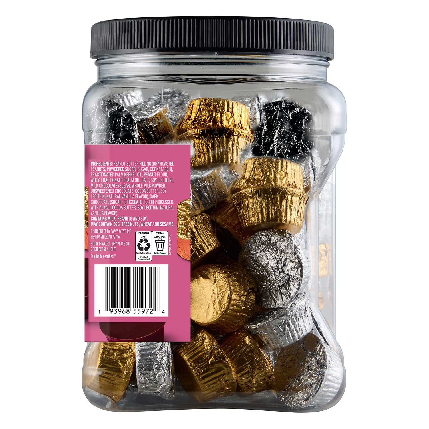 Premium Mini Peanut Butter Cups – Milk & Dark Chocolate Snack Jar, 30 oz