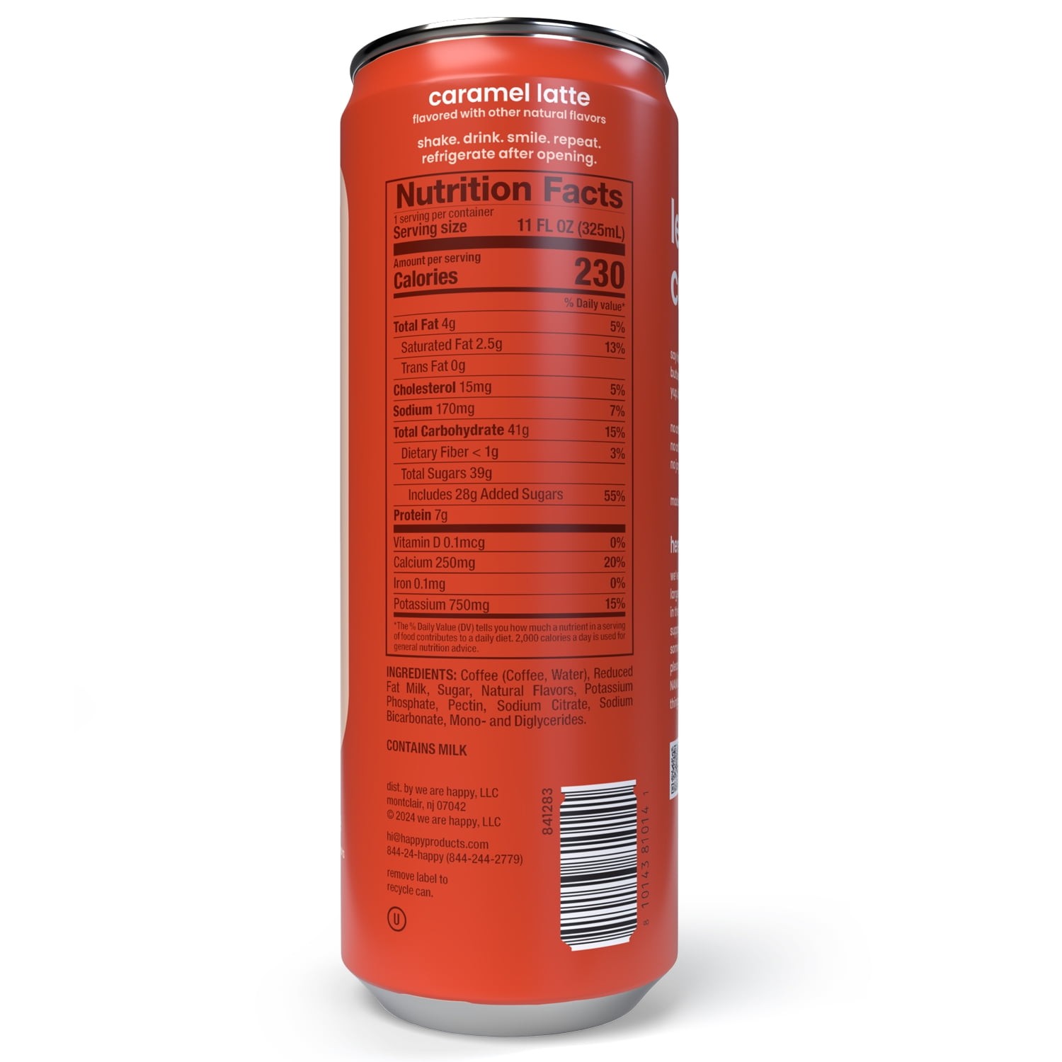 happy Caramel Latte RTD Coffee 11 oz Can Ready to Drink Arabica Espresso Latte