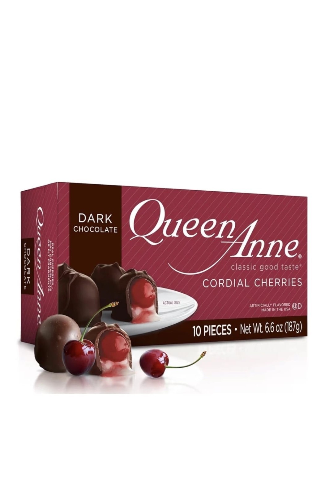 Queen Anne Dark Chocolate Covered Cordial Cherries | 6.6 oz | 10 Count