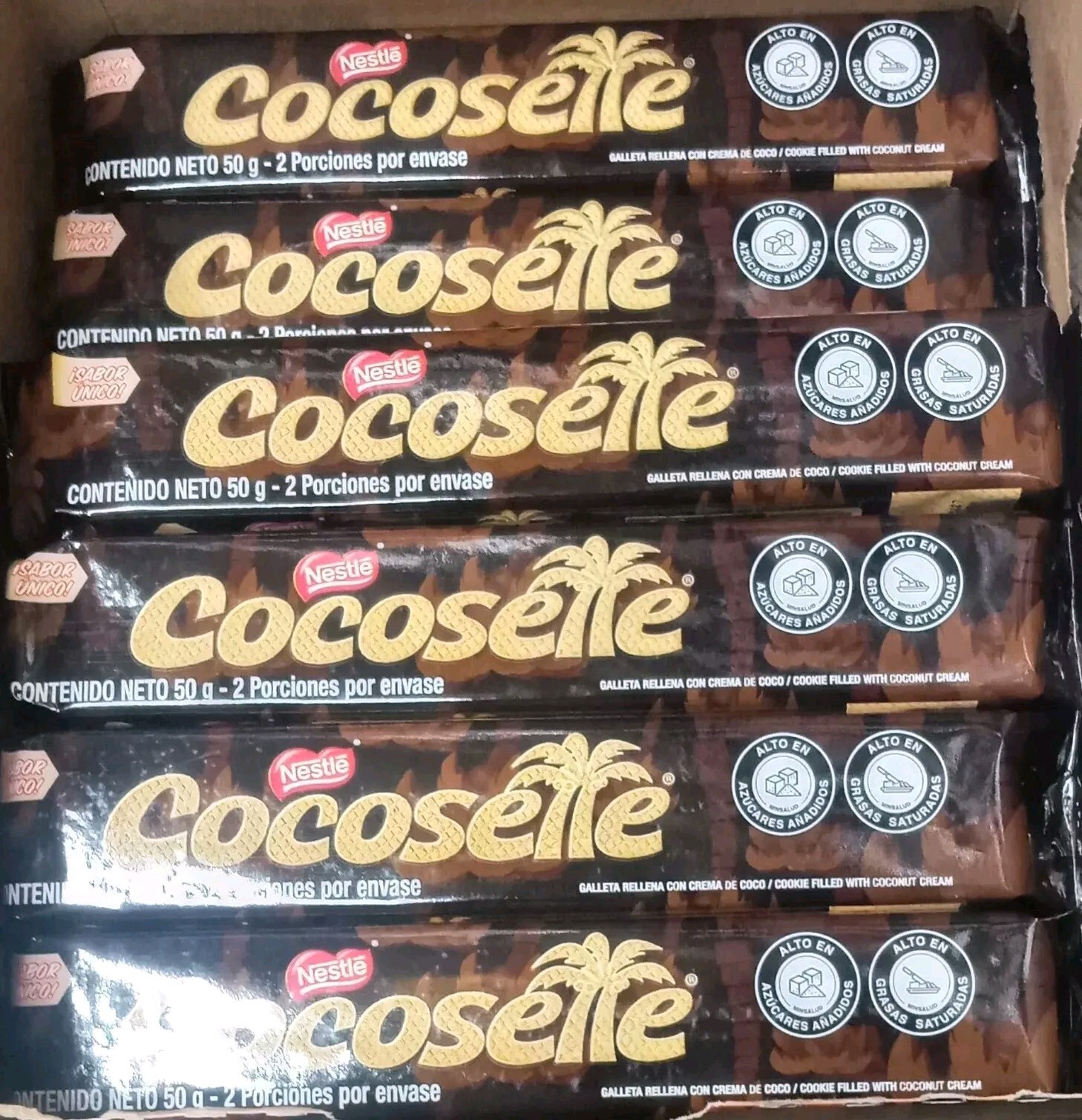 6-Nestle Cocoselle-galleta rellena crema coco,cookie filled w/coconut cream.50g