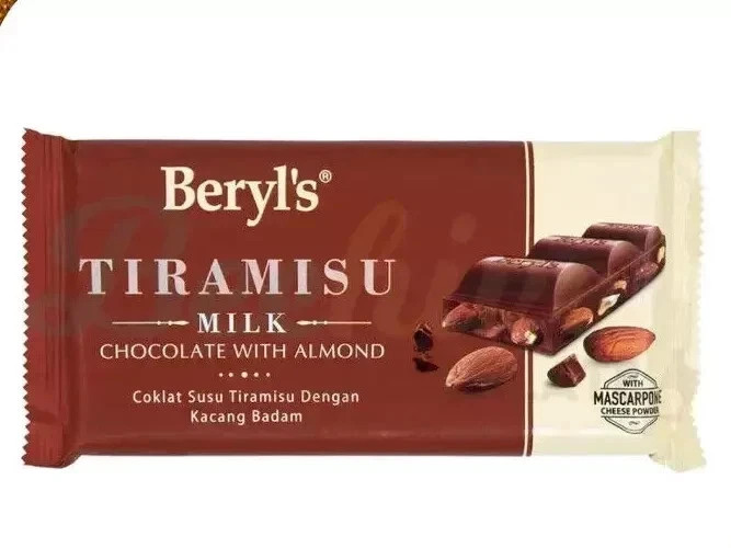 Beryl’s Tiramisu Milk Chocolate Bar With Almond 160g