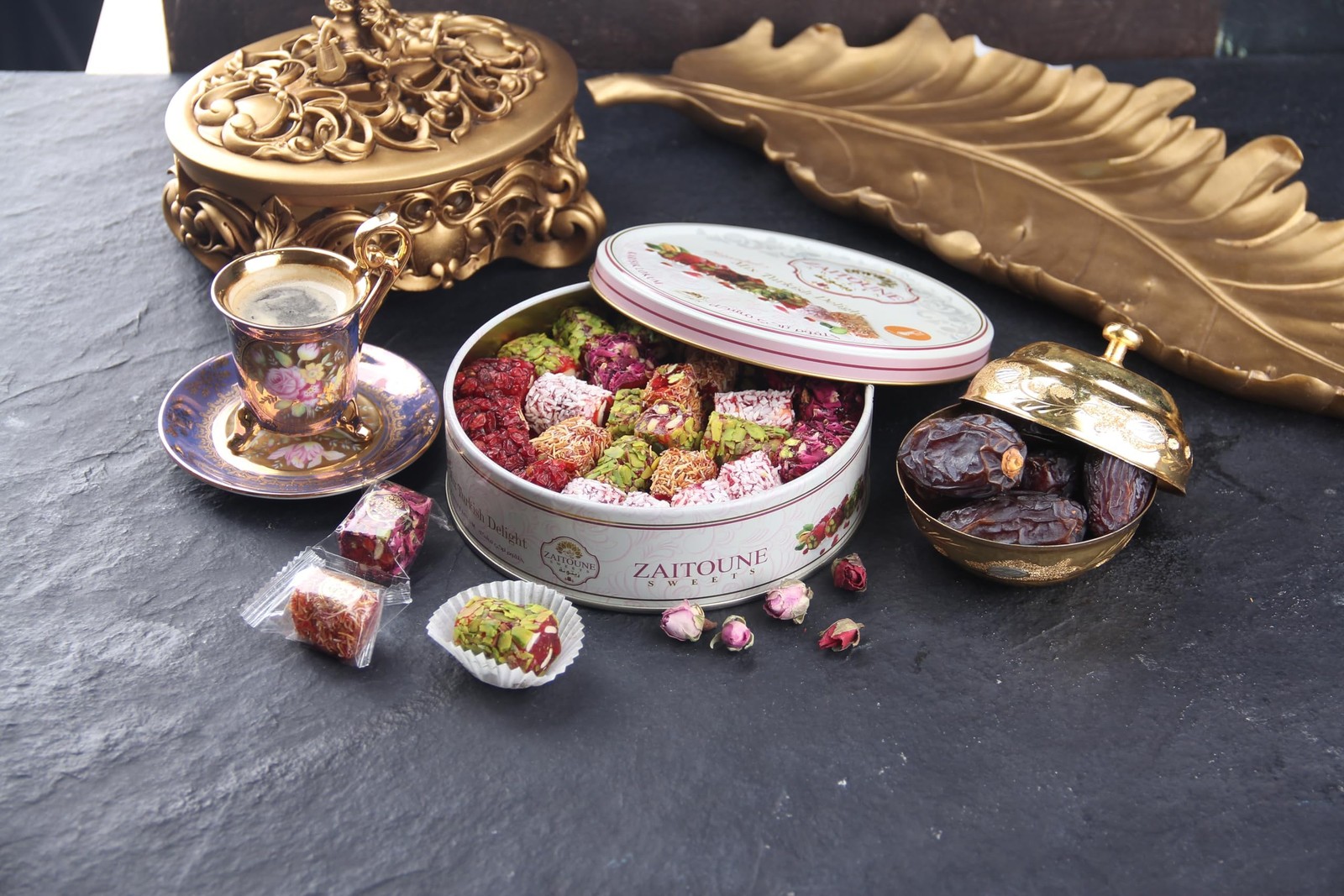 Zaitoune Turkish Delight Mix – 9 oz | Luxury Coatings of Pomegranate, Pistach…