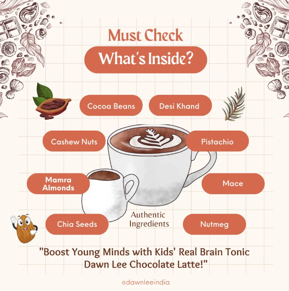 Chocolate Latte Powder Drink Sugar Free Natural Herbs Cocoa Beans-150GM