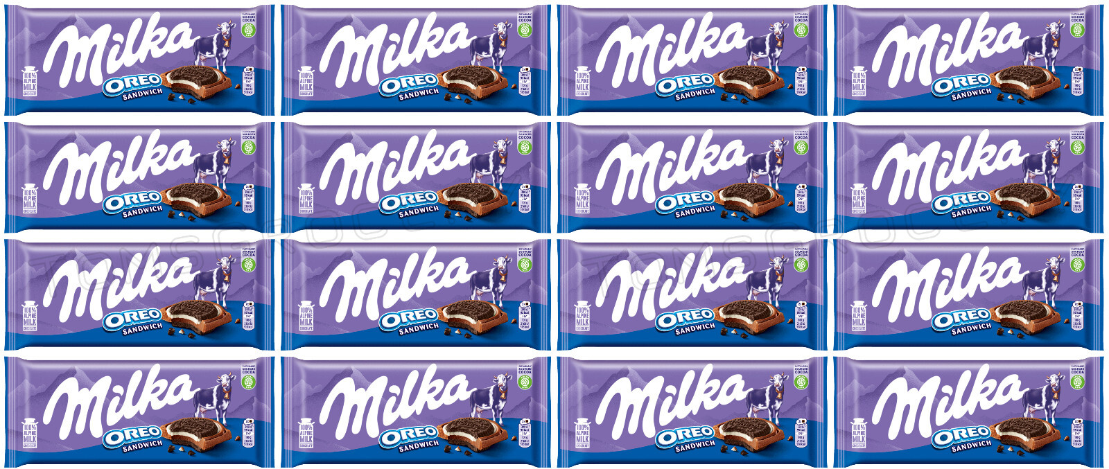 16 MILKA OREO SANDWICH Alpine Milk Chocolate Bar Sweets Candy 92g 3.2oz