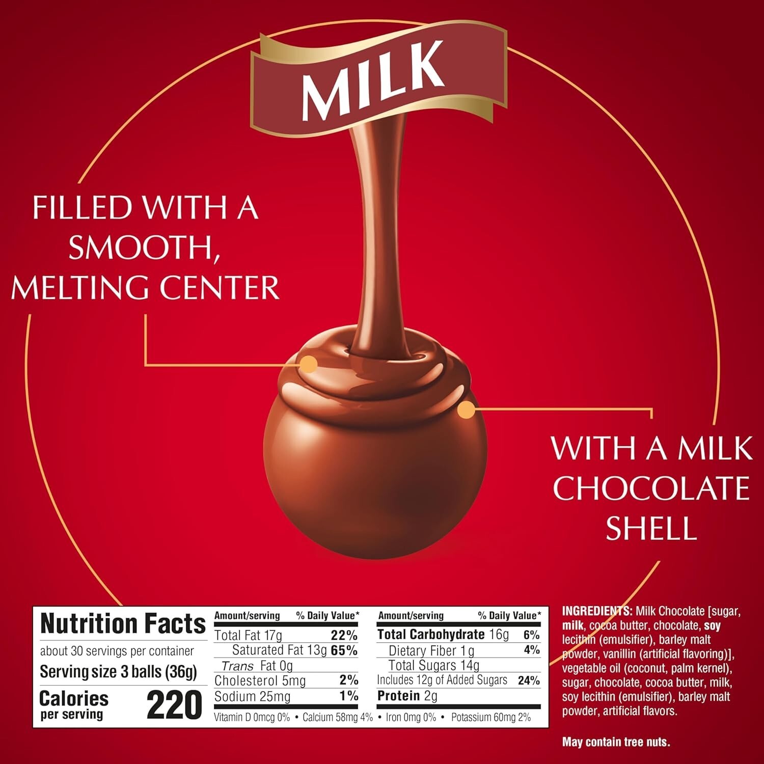 90 Count LINDOR Milk Chocolate Truffles – Elegant Gift Box for Celebrations