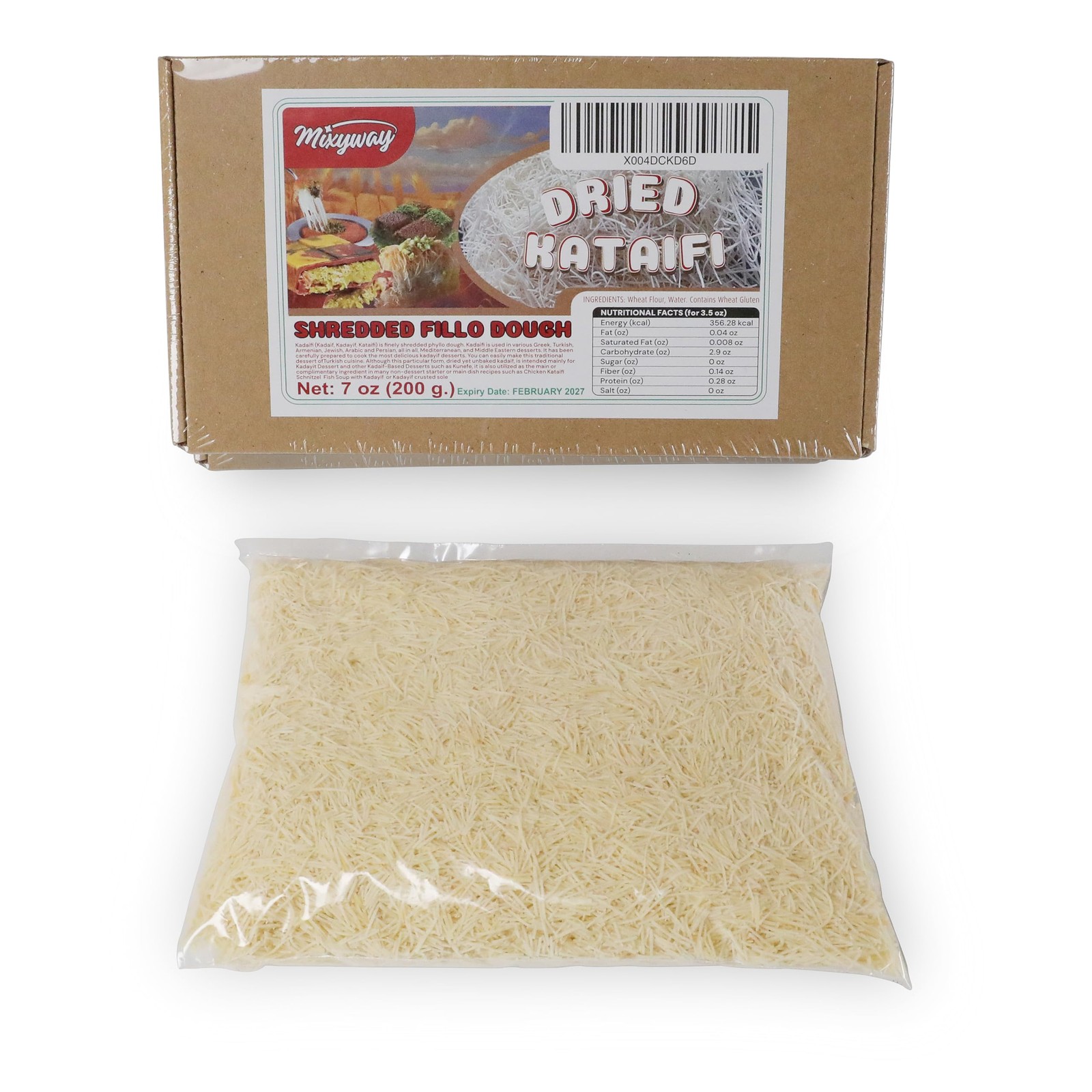 Kataifi Shredded Fillo Dough 7 Oz (200 gr.) for Dubai Chocolate Bar Pistachio, K