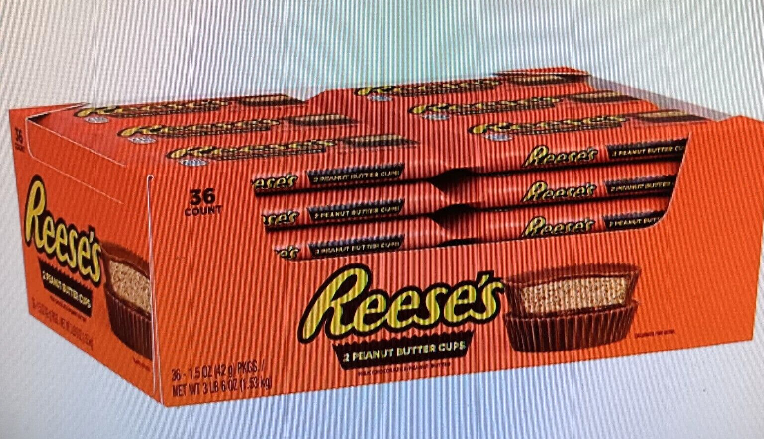 REESE’S MILK CHOCOLATE PEANUT BUTTER CUPS, 1.5 oz (36 Ct) USA MADE