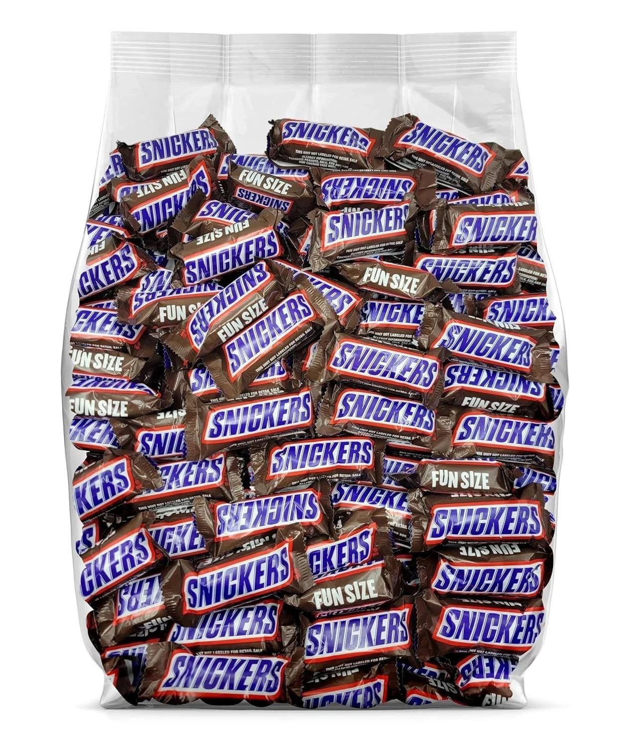 Snickers Milk Chocolate Fun Size, Bulk Wrapped Candy Bars (5 Pounds) FAMILY PACK