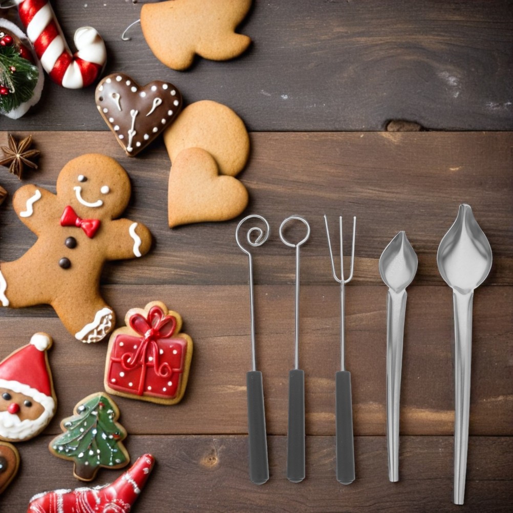 5PCS Culinary Decorating Spoon Set – Chef Art Pencil Tools – Stainless Steel