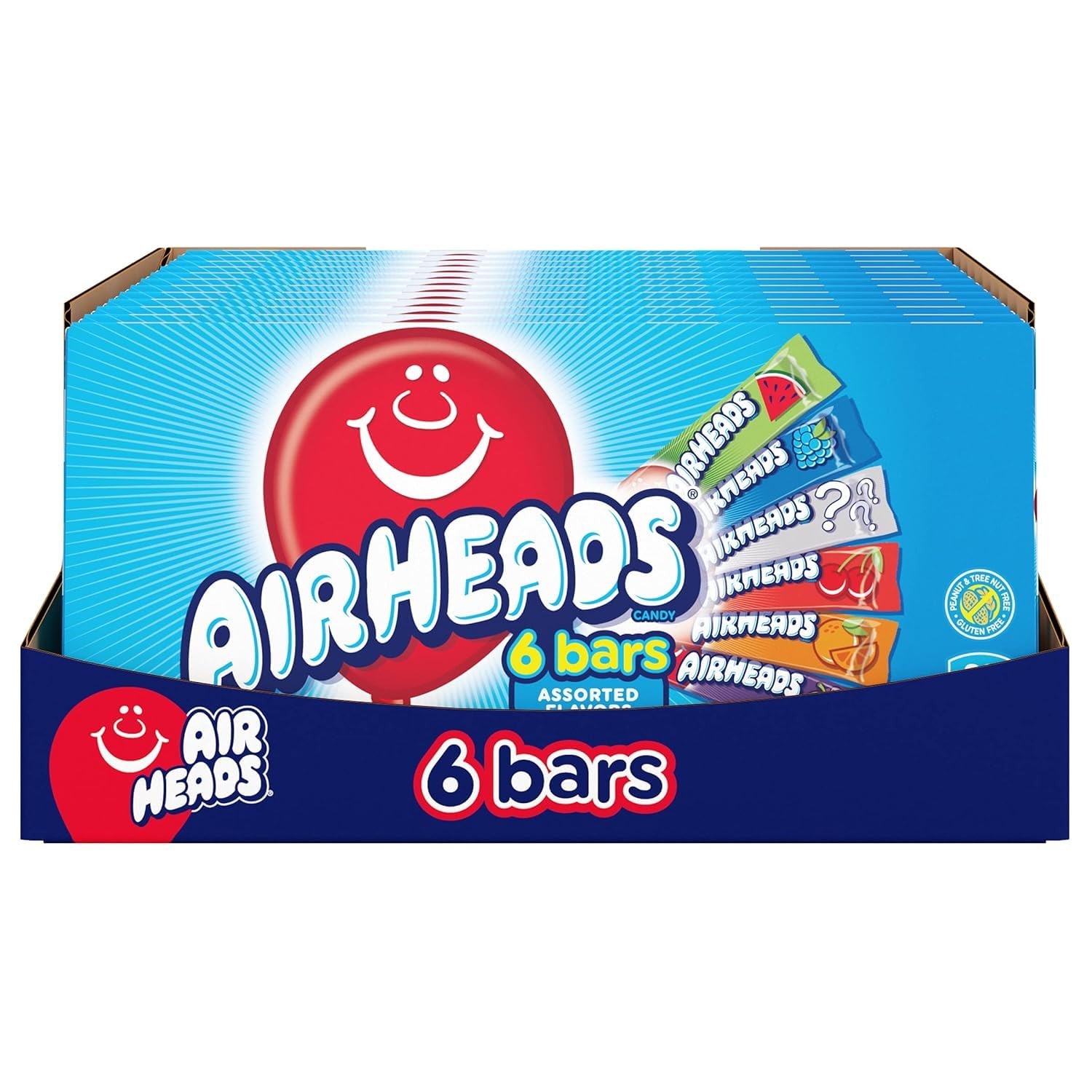 Airheads Candy, Assorted Fruit Flavors, Movie Theater Box, 6 Bars per Box, 12ct