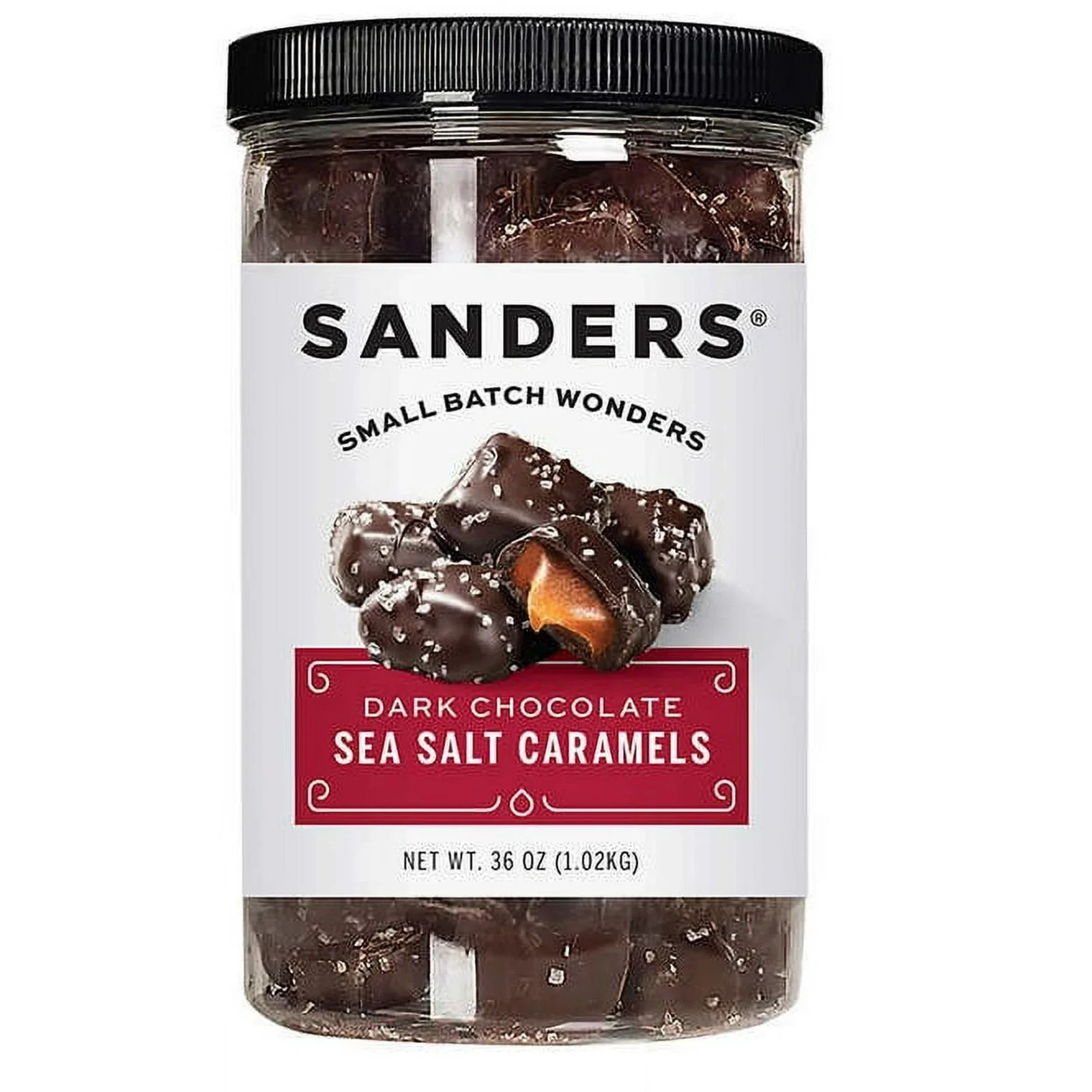 4 Packs Sanders Dark Chocolate Sea Salt Caramels Fine Chocolates 36 oz = 9 lbs