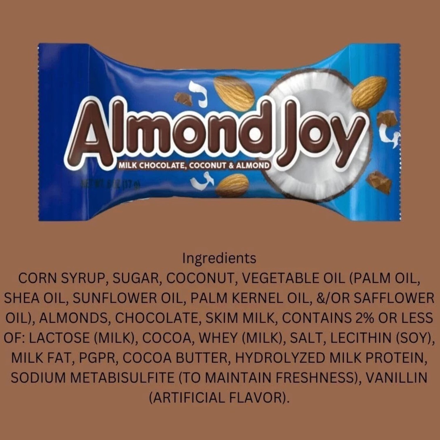 Almond Joy MILK CHOCOLATE COCONUT ALMOND MINI BAR In Pounds Bag BULK VALUE PRICE