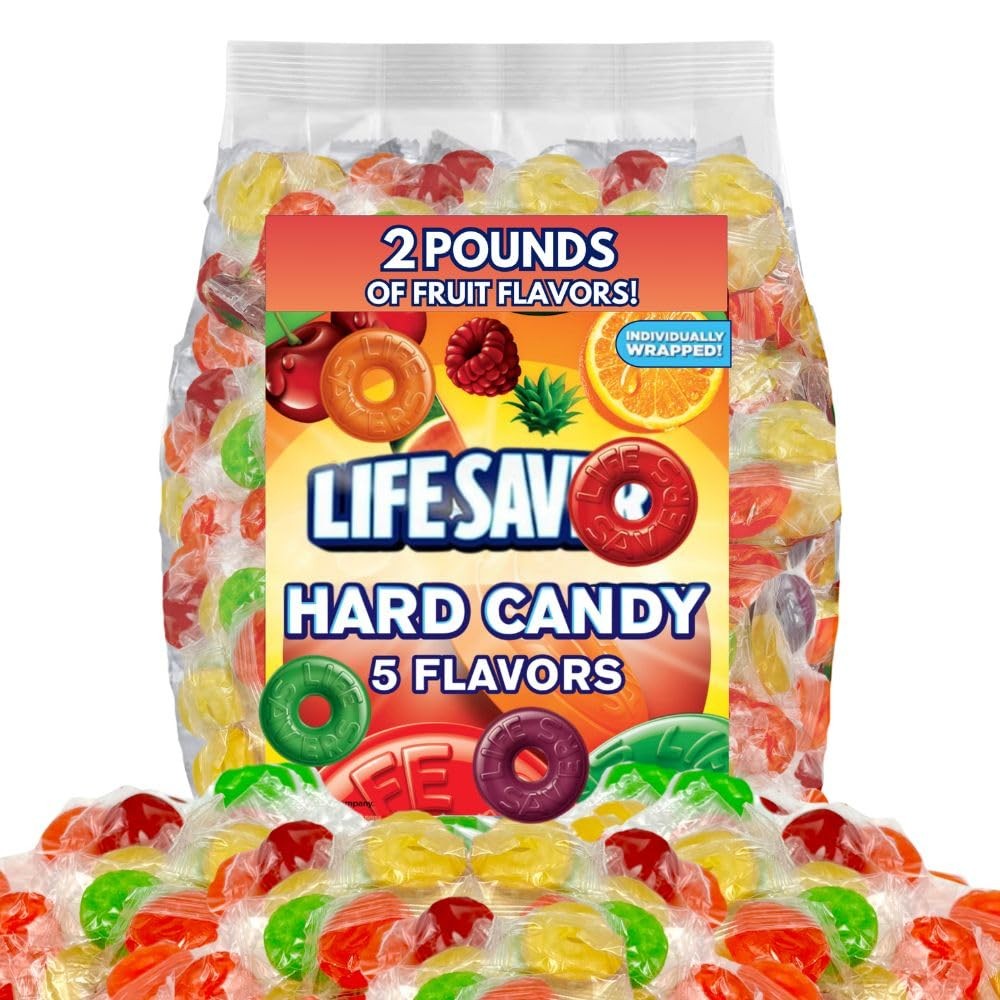 Flavors Assorted Fruity Hard Candy, Individually Wrapped, 2 lb Bulk Bag