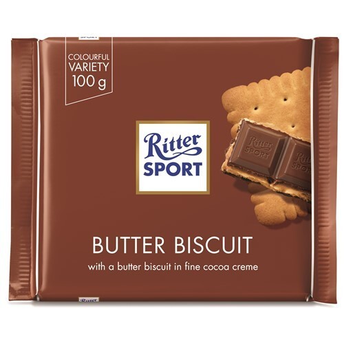 2 x Ritter Sport Butter Biscuit Genuine Chocolate Bar Sweet