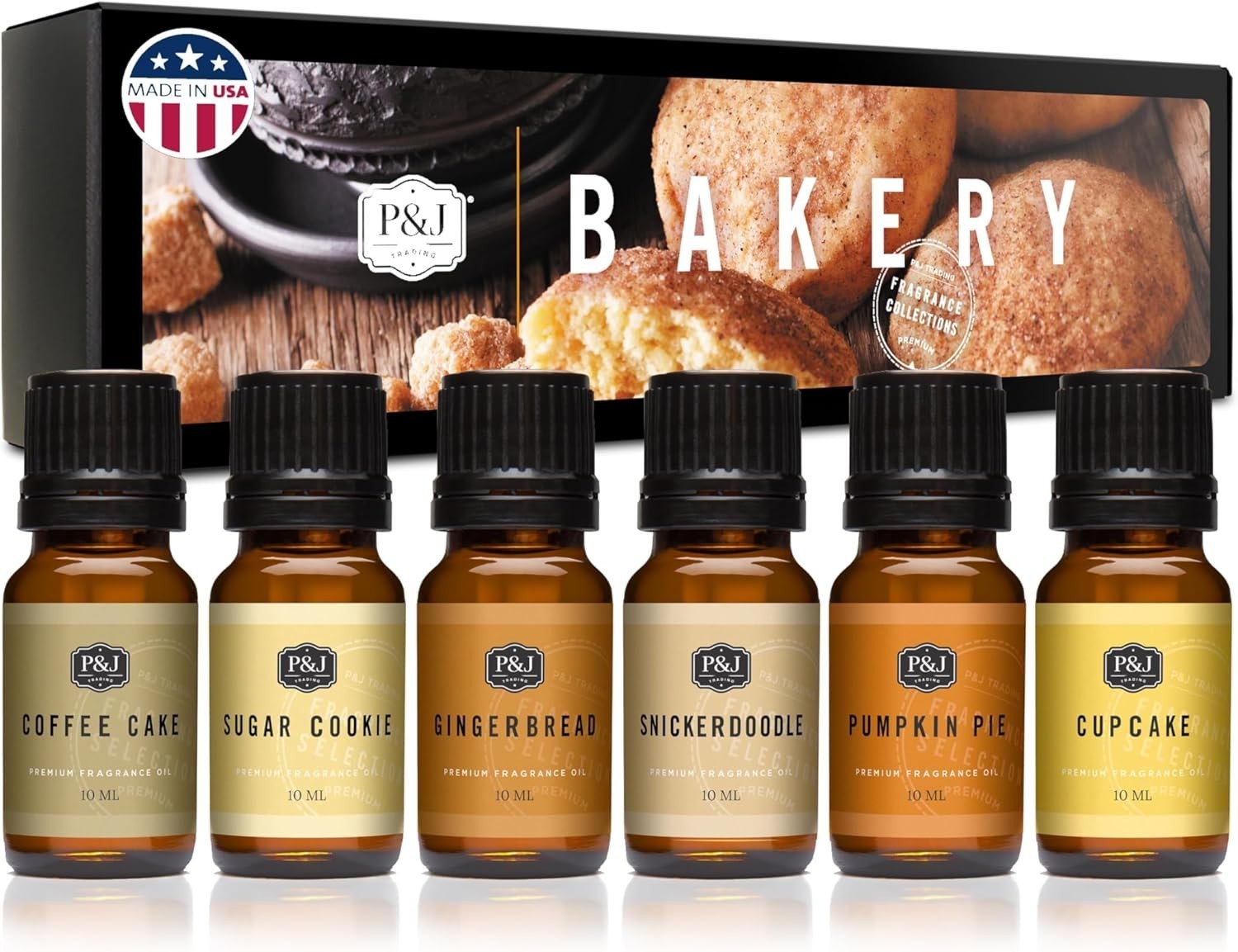 Bakery Set of 6 Fragrance Oils – Pumpkin Pie, Cupcake, Sugar Cookies, Coffee …