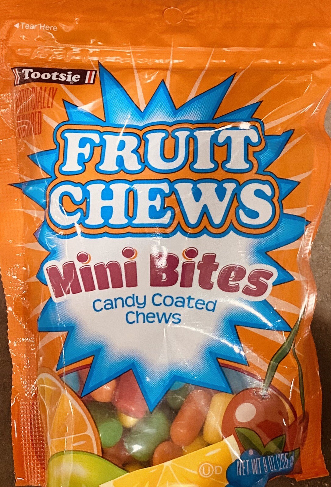 Tootsie Roll MINI BITES Candy Coated FRUIT Chews 9 oz Bag