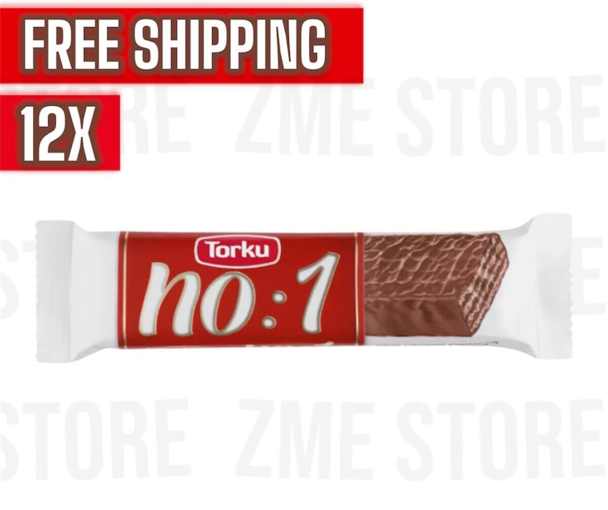 12X Torku No.1 Chocolate Milk Cream Wafer 35 Gram شوكولاتة نمبر ون ويفر HALAL