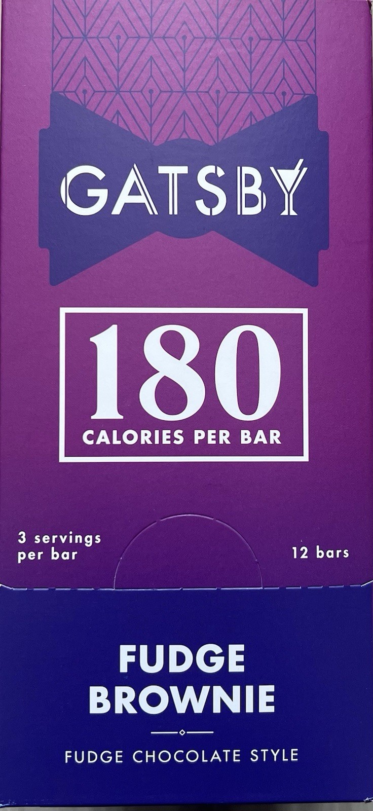 Gatsby 180 Fudge Brownie Chocolate 12 Bars Low Sugar Carbs Fat Calorie Keto Diet
