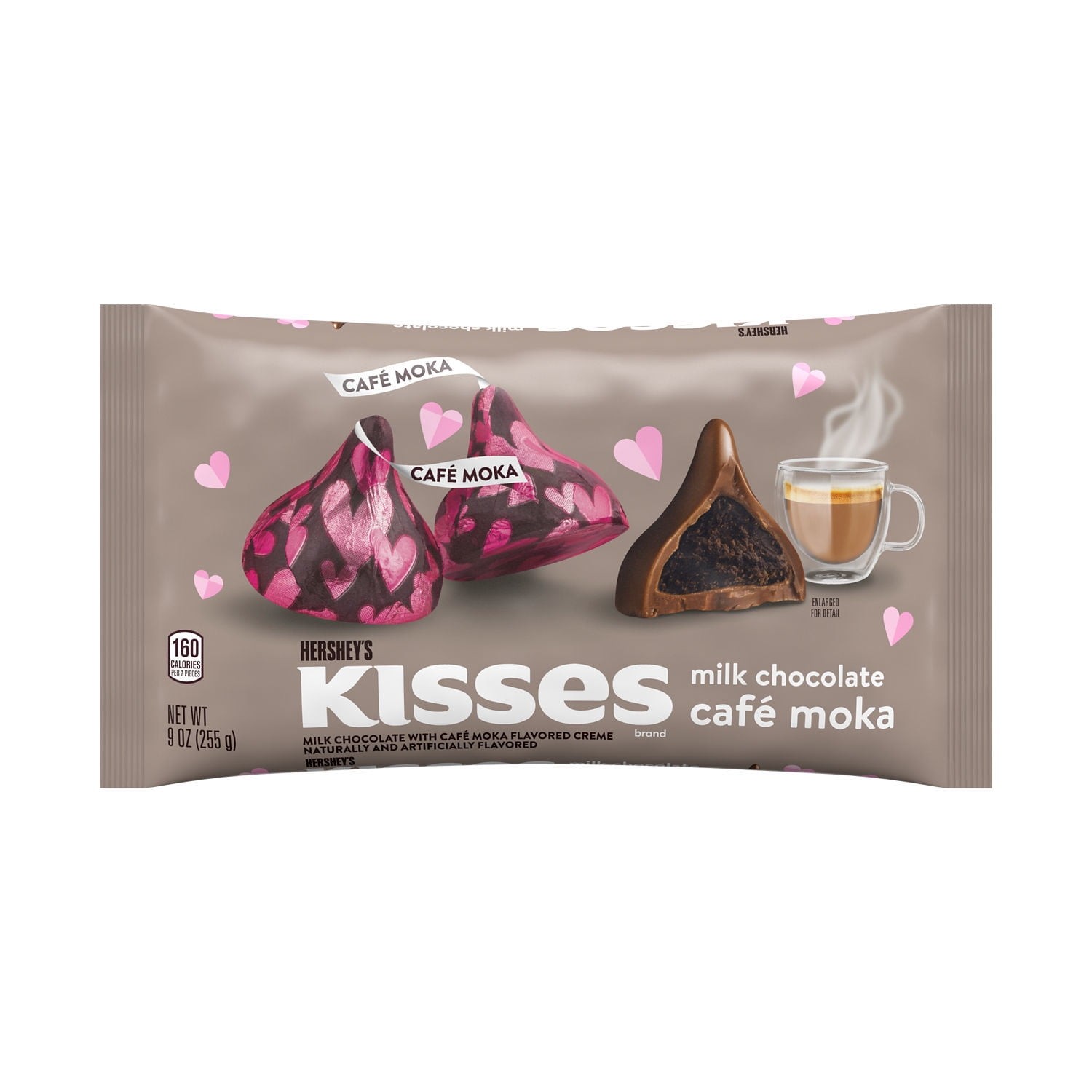 HERSHEY’S KISSES Cafe Moka Flavored, Valentine’s Day Candy Bag, 9 oz