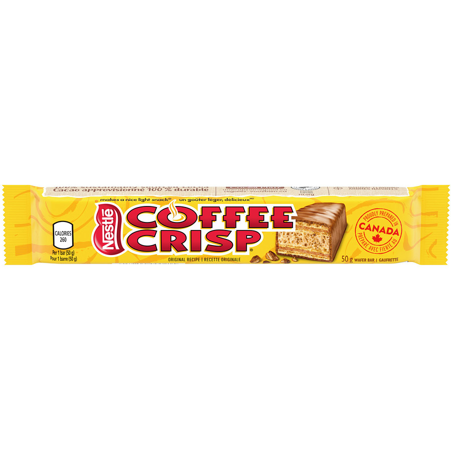 24ct Coffee Crisp Chocolate Candy Bars 50g/1.76oz each
