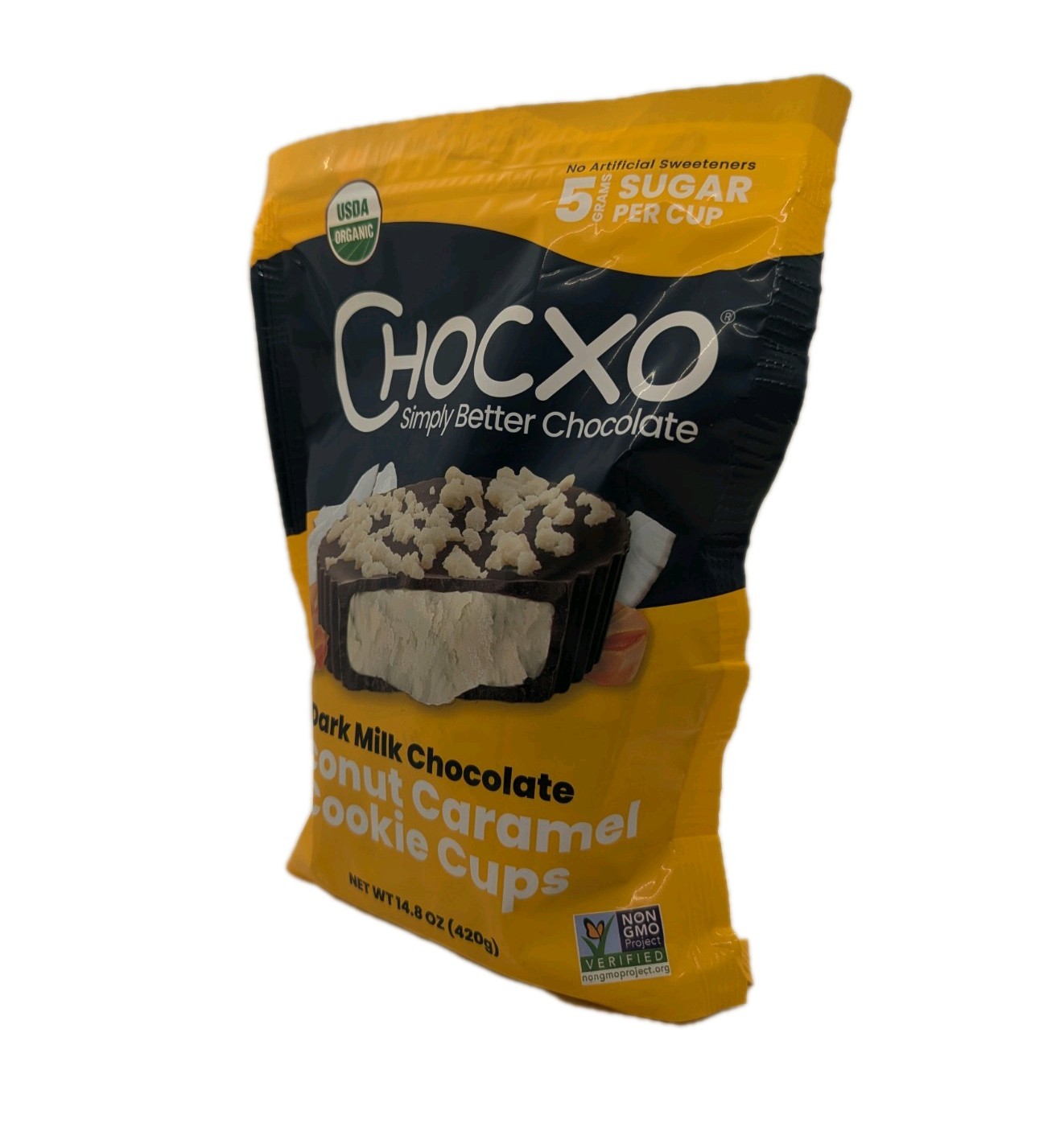 Chocxo Dark Milk Chocolate Coconut Caramel Cookie Cups 14.08 oz bag 30 servingsD