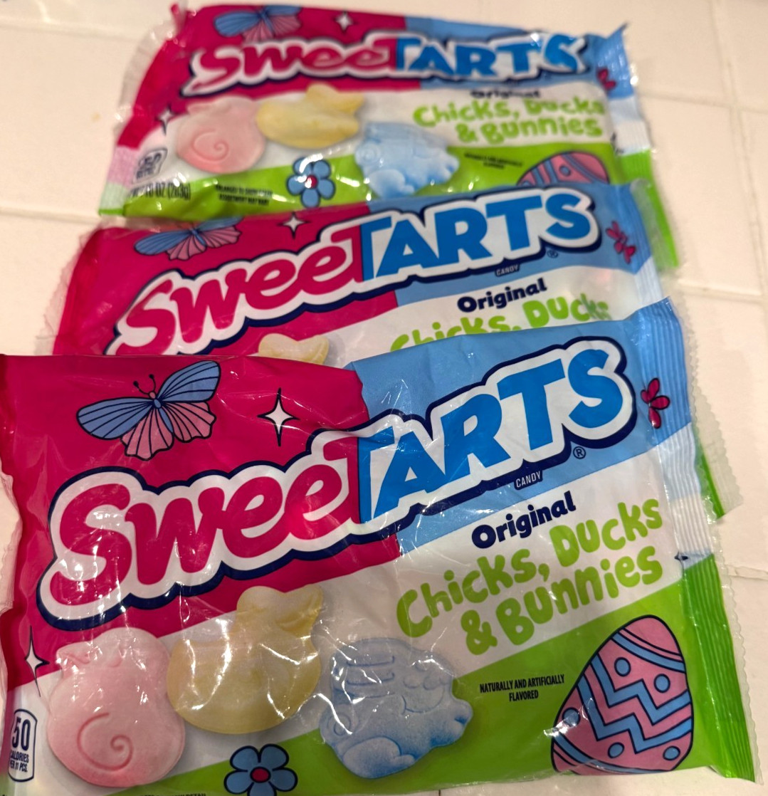 3x Sweetarts Chicks Ducks Bunnies Easter Sweet Sour Candy 10oz Bag Each (3 Pack)