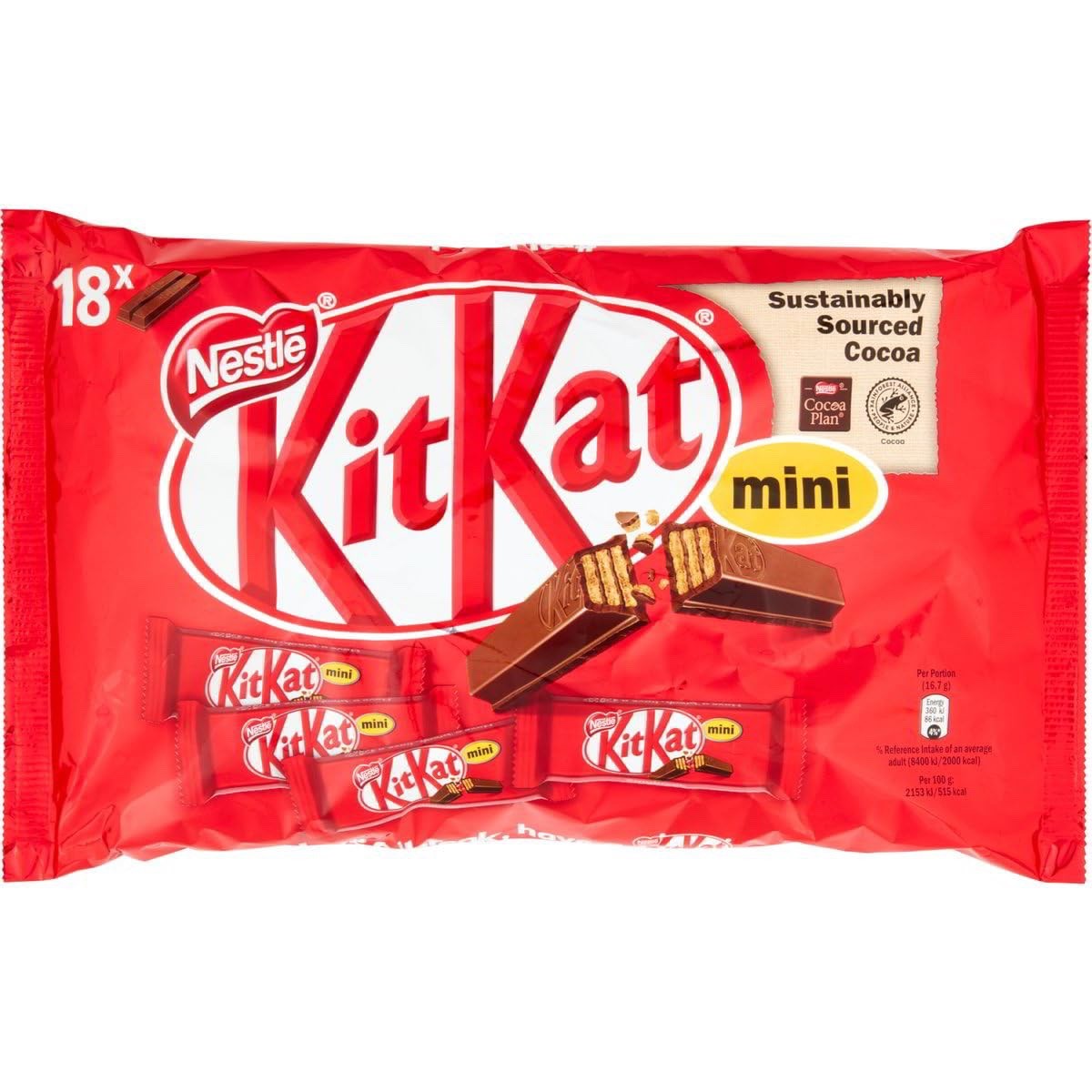 KitKat European Chocolate Bars MINIS 18pc./ 1 bag/301g FREE SHIPPING