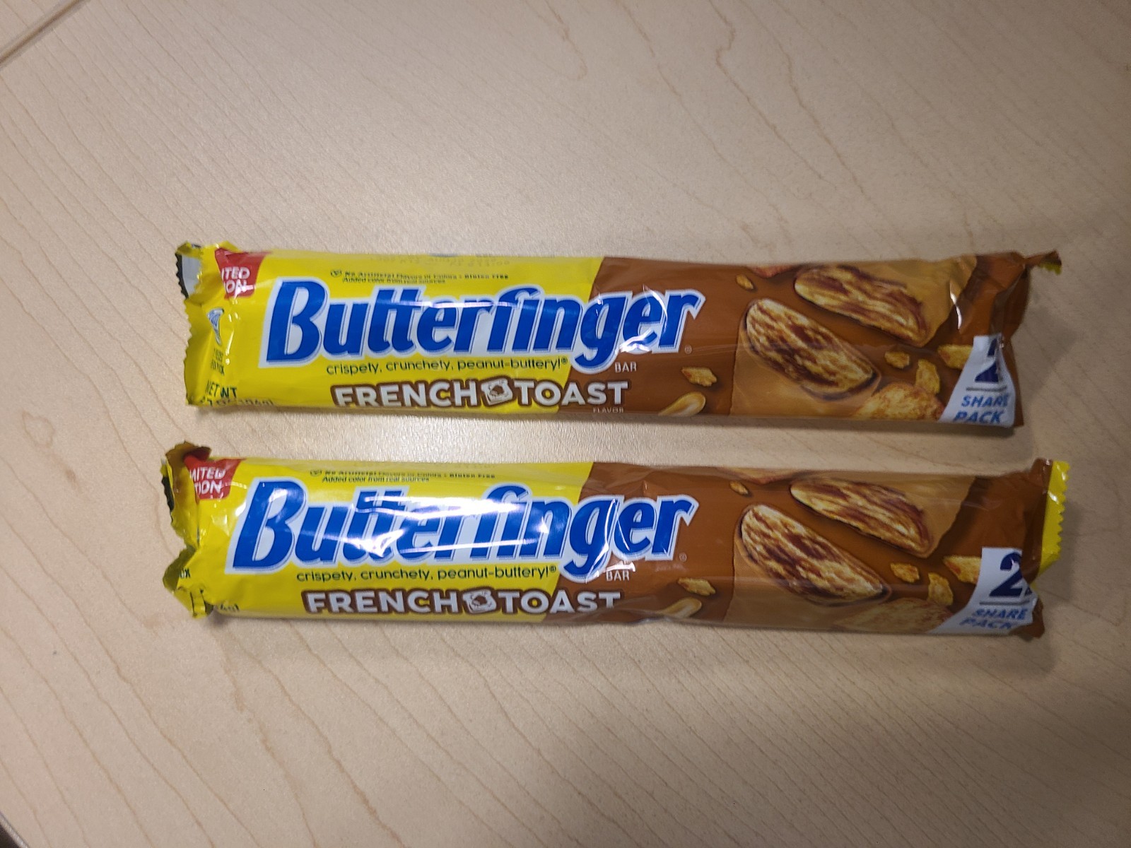 BUTTERFINGER French Toast 2x Candy Bars 3.7 OZ Share Size LIMITED ED.