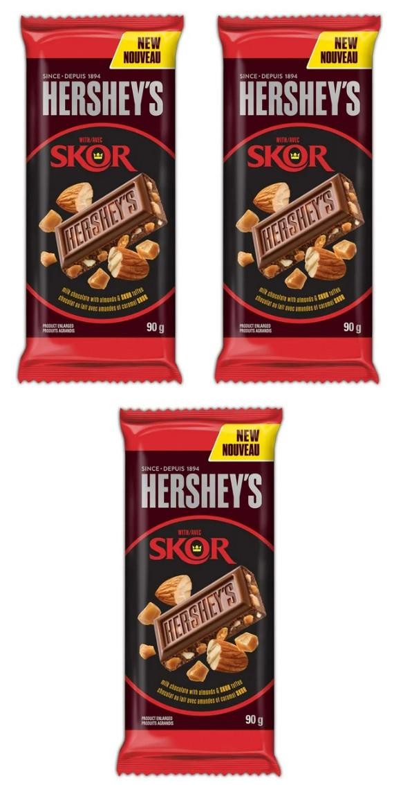 Hershey’s Milk Chocolate Almond SKOR Bar, 90g (3 Pack)