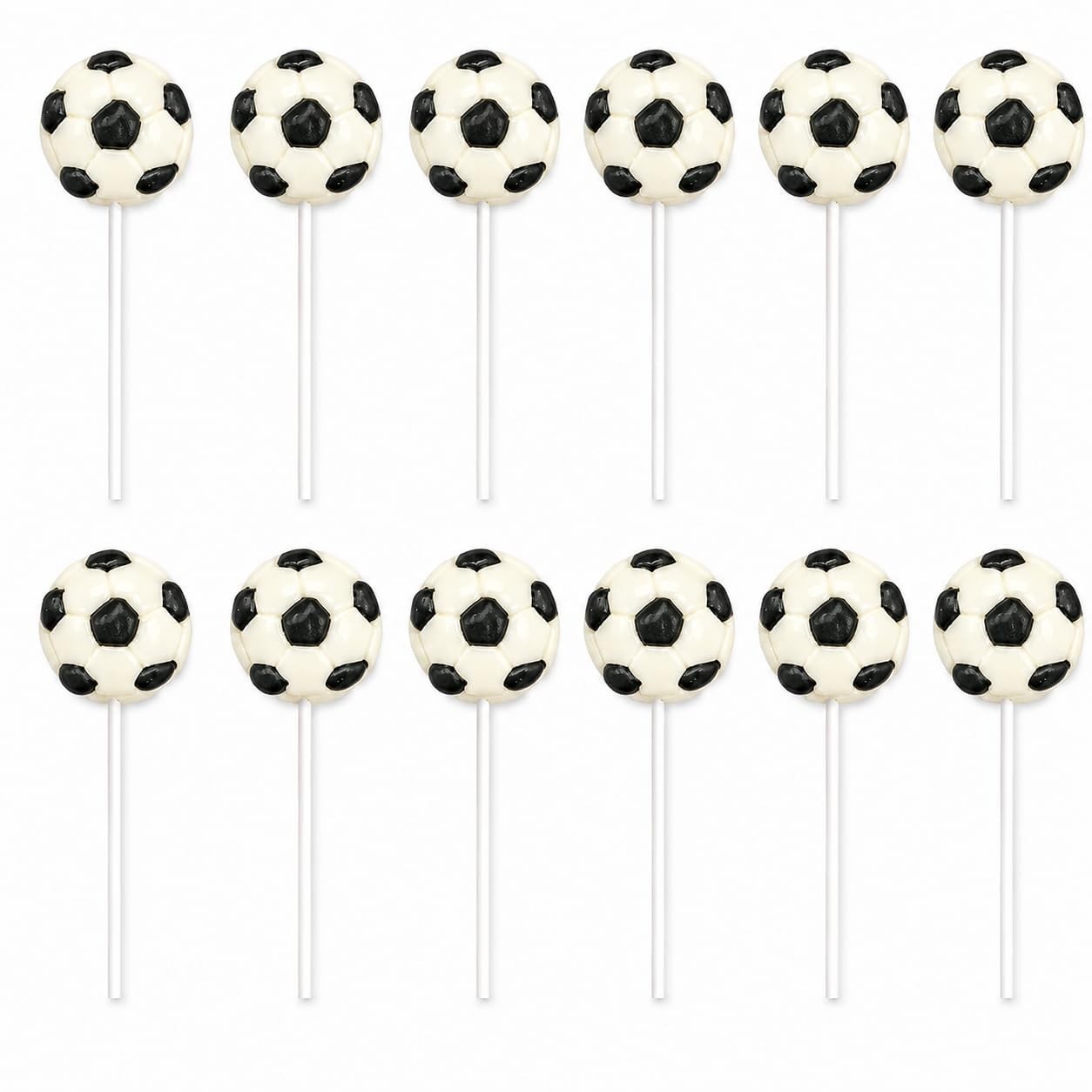 24-Count Soccer, Lollipop Sucker Candy Individually Wrapped Sports Themed Soc…