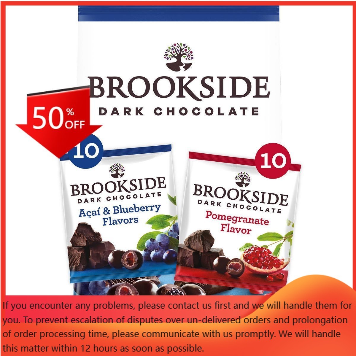Brookside Assorted Fruit Flavored Chocolate Snacking Chocolate Candy – 14oz/20ct