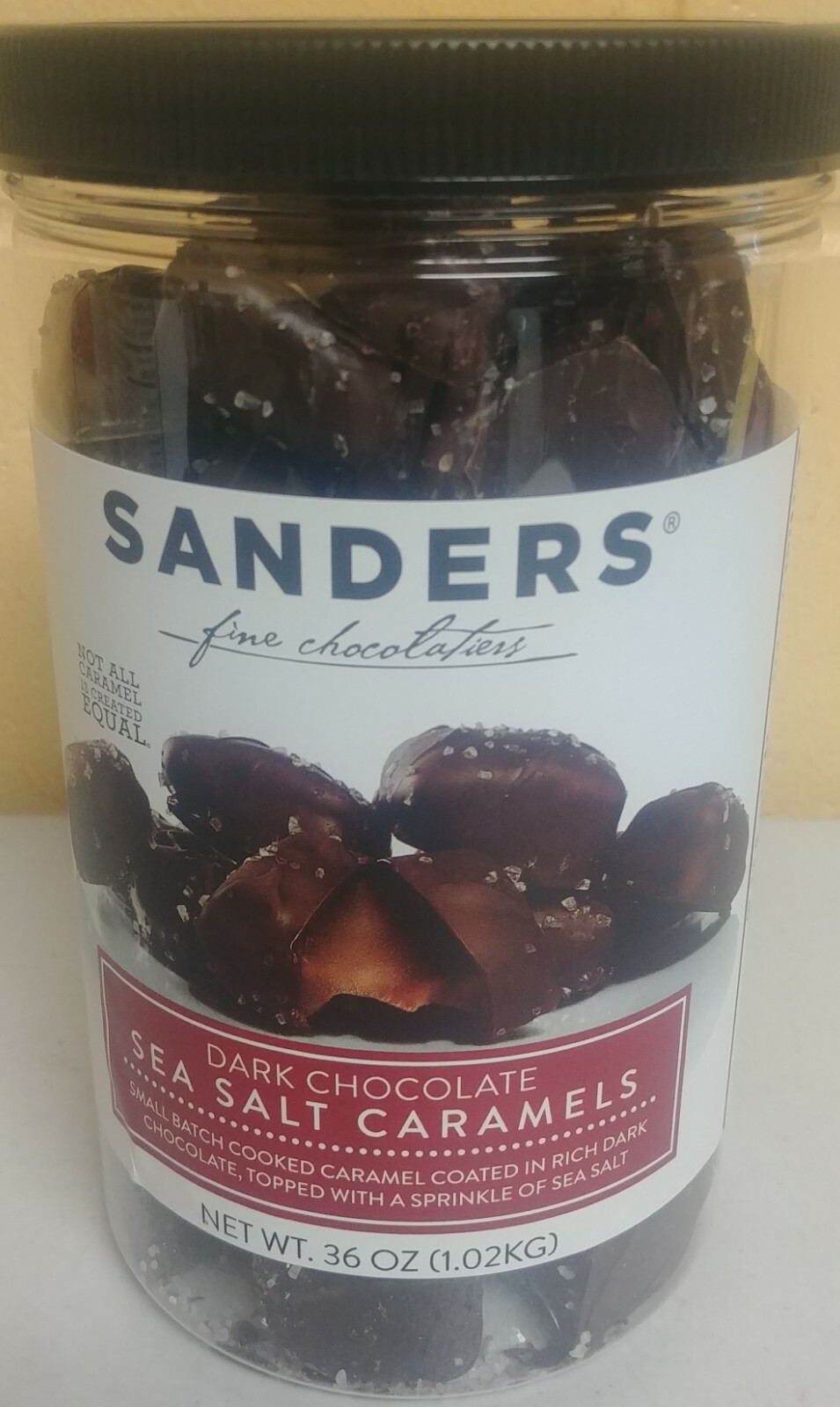 Sanders Dark Chocolate Sea Salt Caramels 36 oz-3 jars