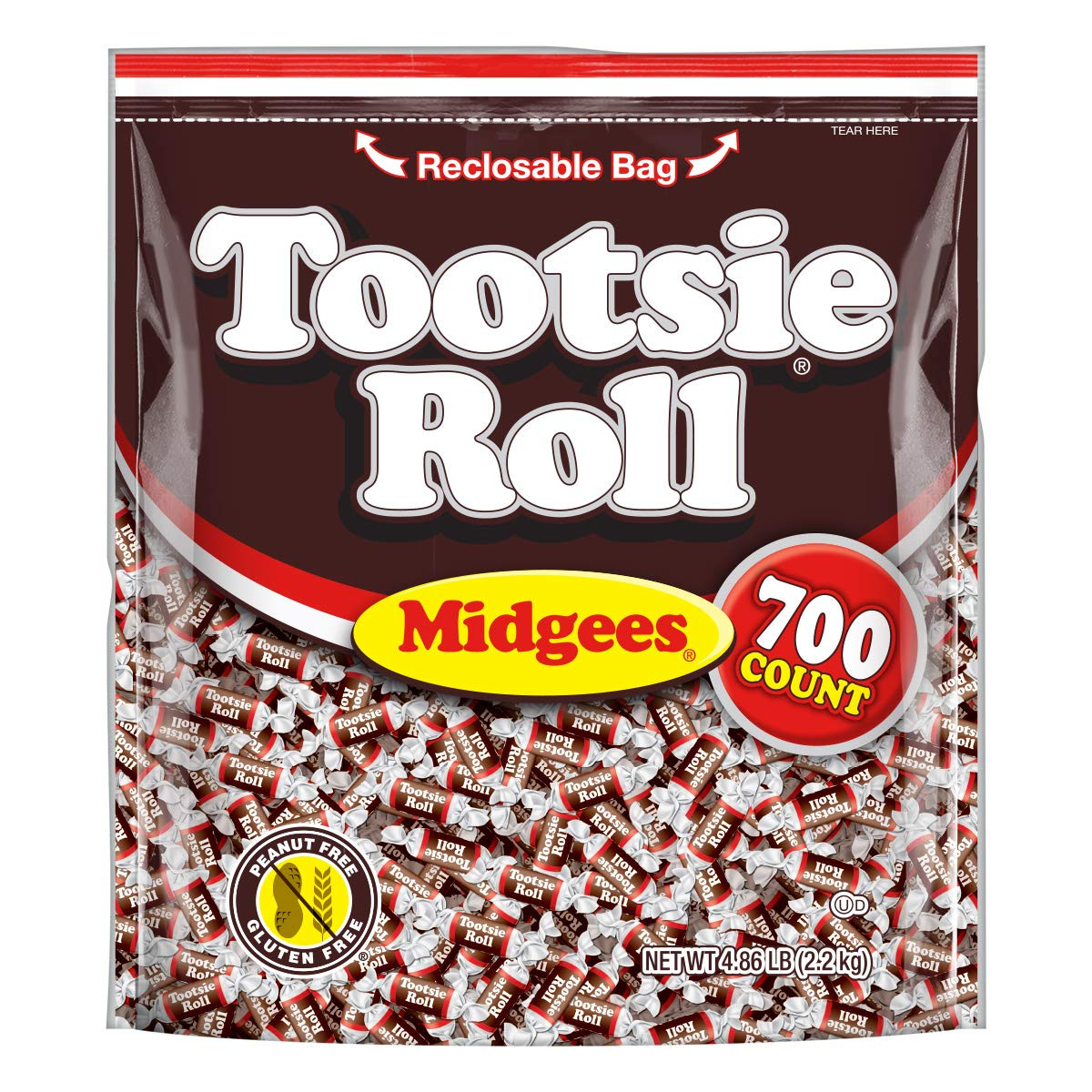 Tootsie Roll Midgees 700ct Chewy Chocolate For Halloween Candy Resealable Bag
