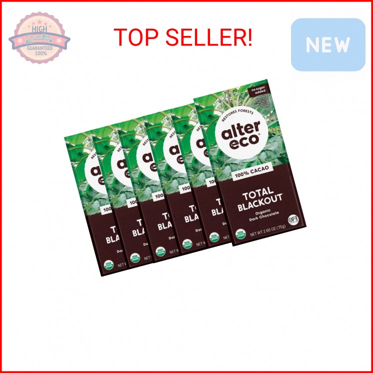 Alter Eco | Dark Chocolate Bars | Pure Dark Cocoa, Fair Trade, Organic, Non-GMO,