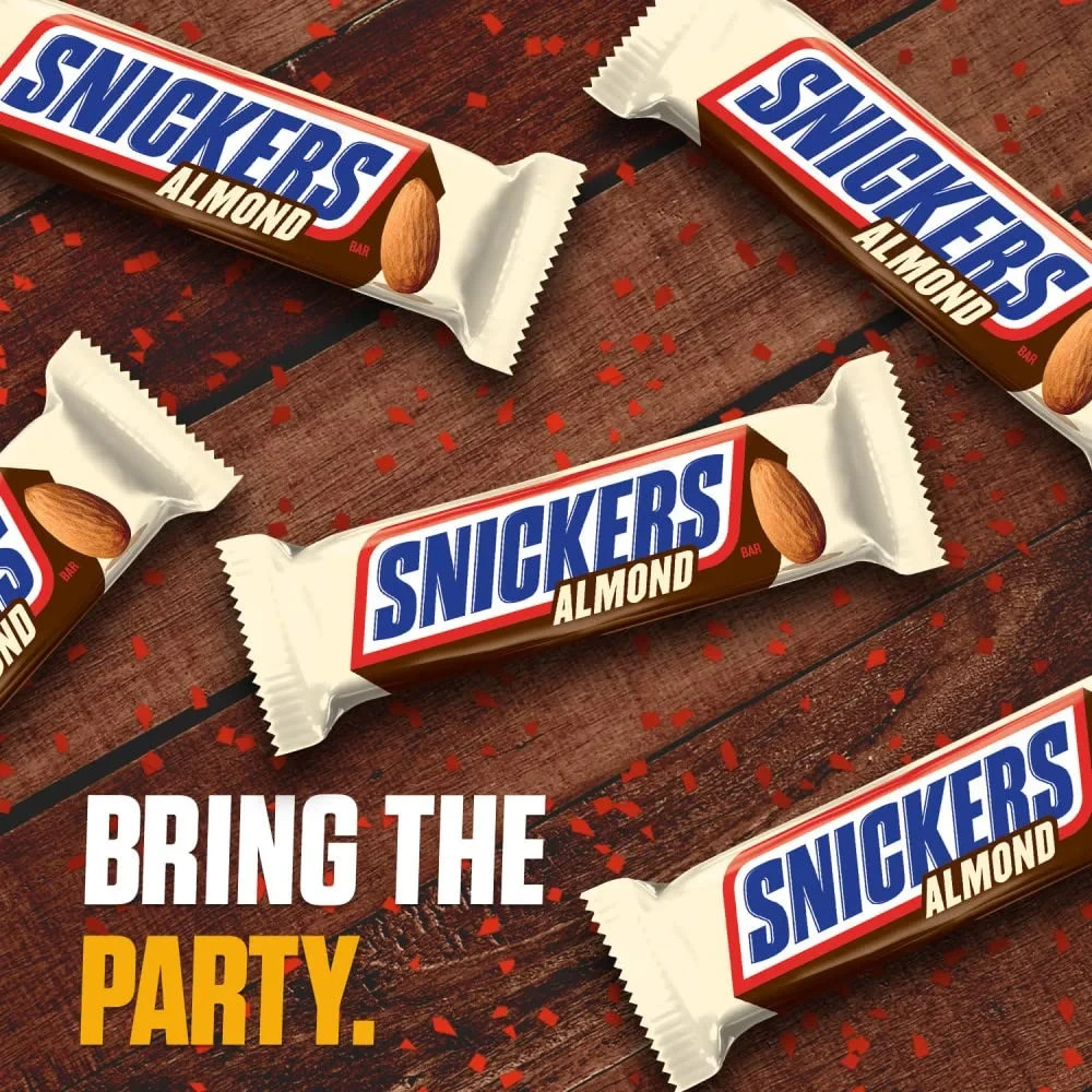 Snickers Almond Chocolate Candy Bars 24 Pack Box 1.76 oz Each