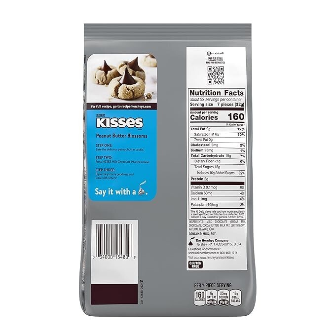 HERSHEYS KISSES Milk Chocolate Candy Party pack 35.8 oz Bag