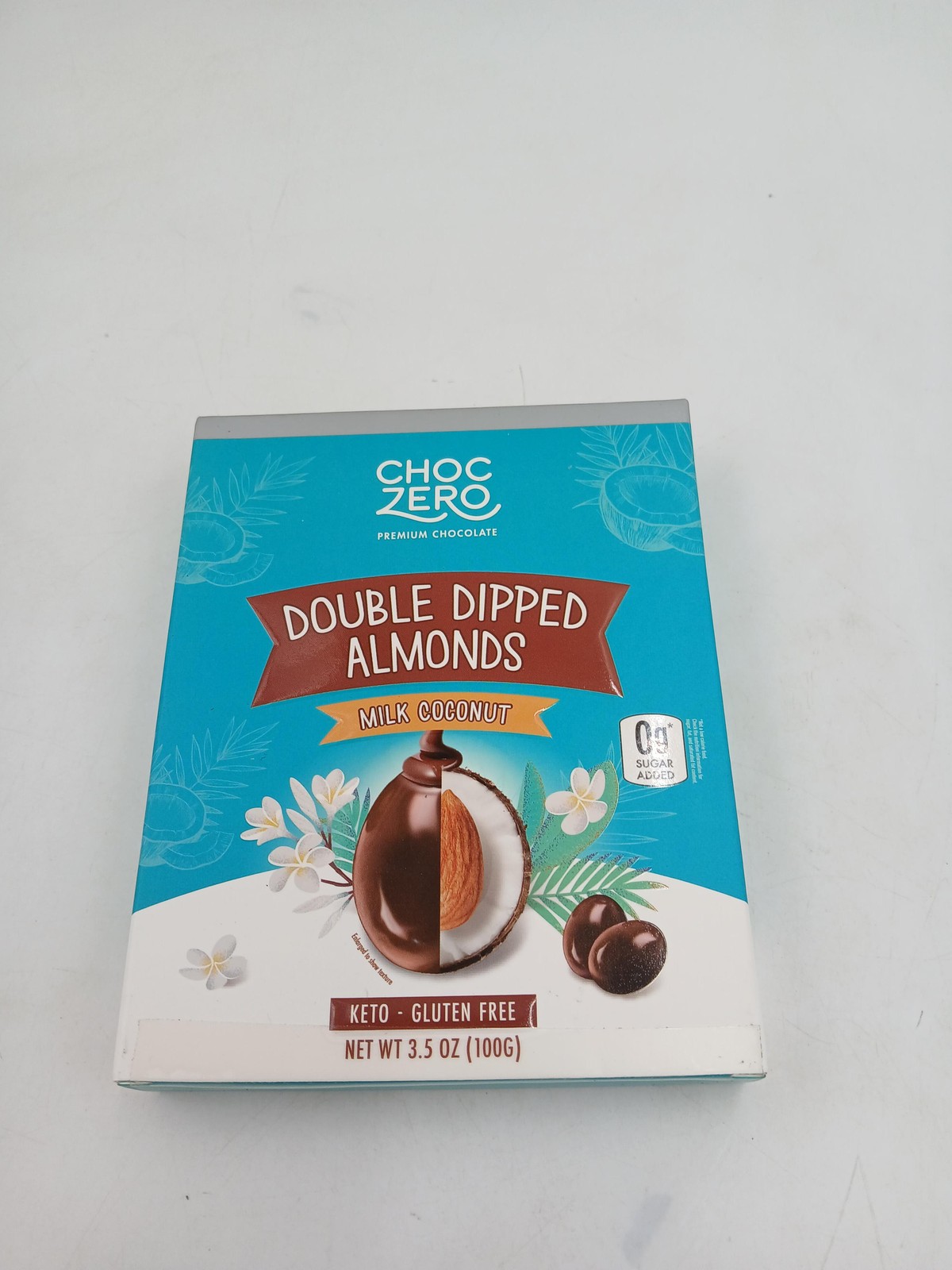 ChocZero Double Dipped Almonds Milk Coconut Chocolate 3.5 Oz Keto Gluten Free