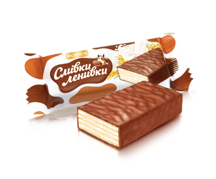 Ukraine Sweet Roshen Cand Chocolate Glaze Slyvky-Lenyvky Waffle Cream Milk 1000g