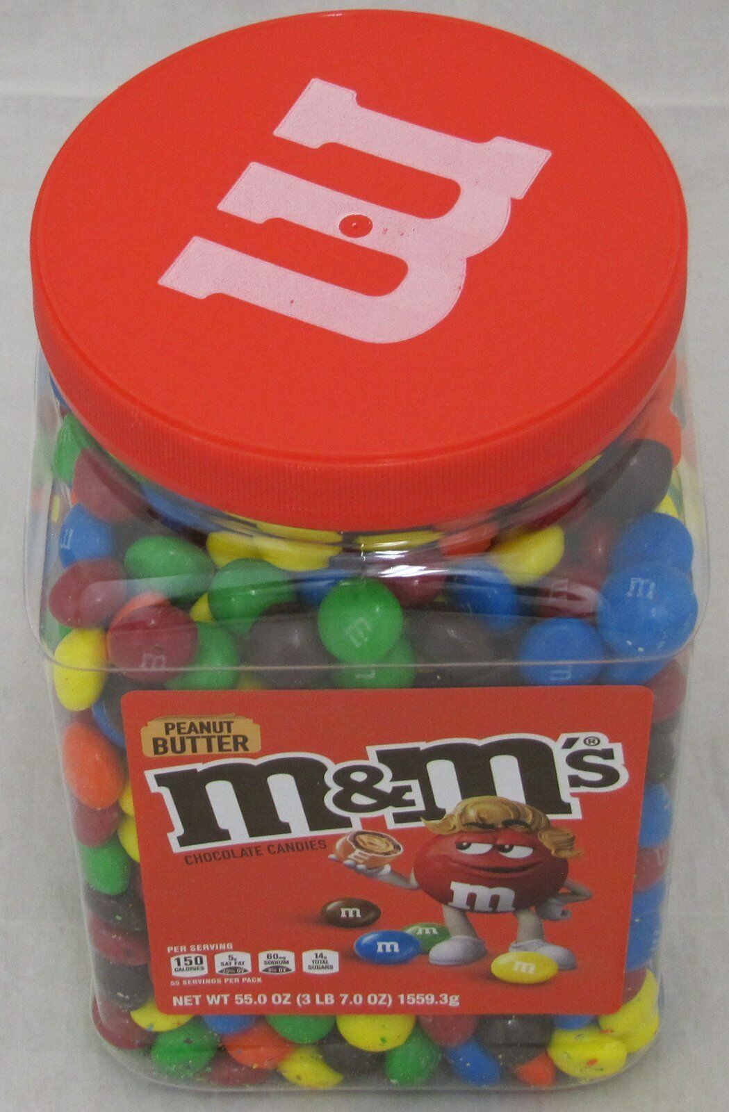 PEANUT BUTTER M&M’s 55 oz Chocolate Candies M & Ms Pantry Jar Sealed